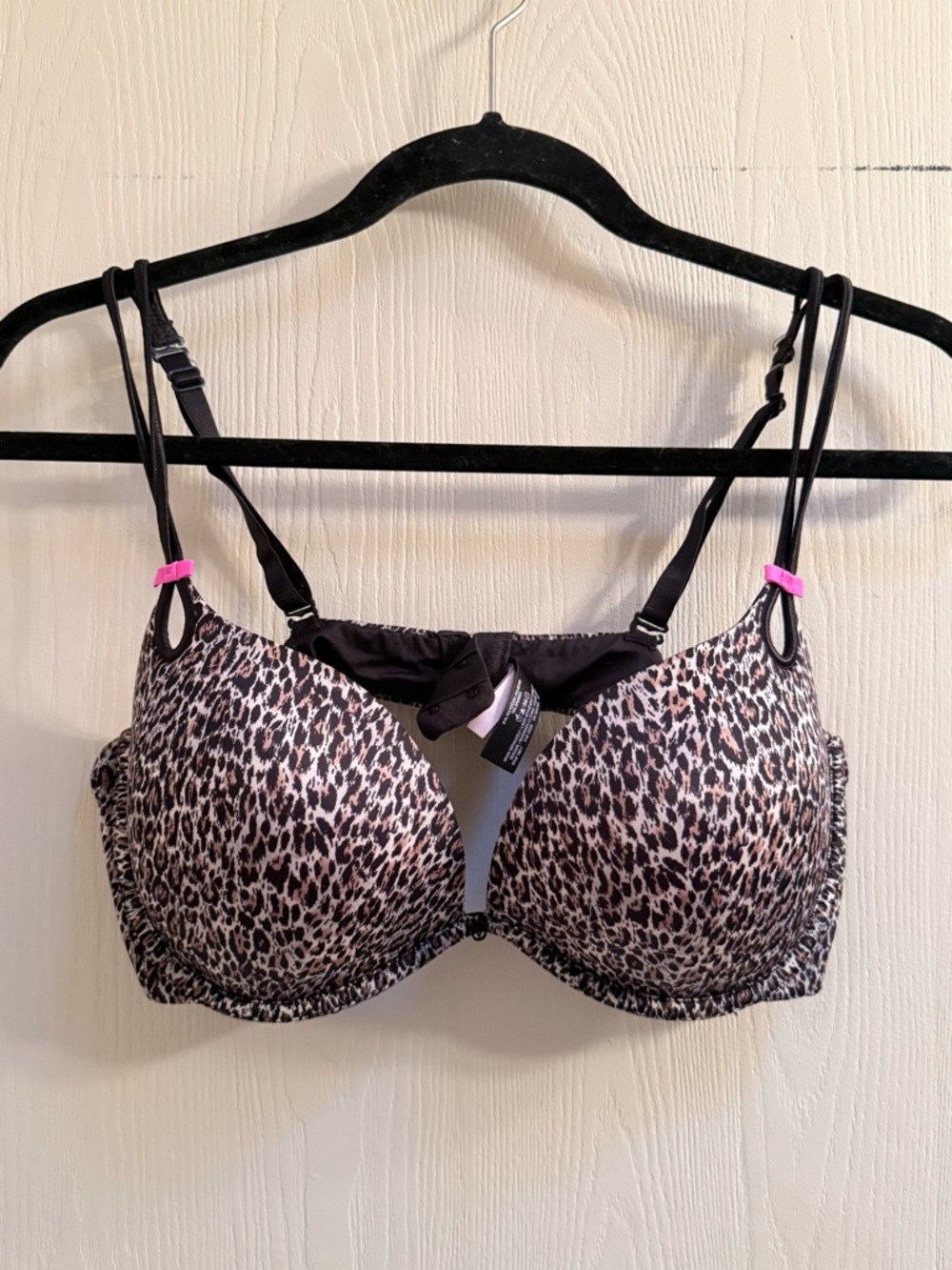 Victoria’s Secret Leopard Print Push-Up Bra in Black and Cream